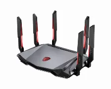 Ruteador Inalambrico Msi Radix Axe6600 Wifi 6e, 6x Antenas, 4x Lan, Triple Banda, Rgb, Negro/rojo